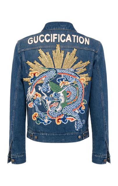 giubbotto di jeans gucci|Gucci tapered jeans.